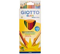 Giotto Elios Tri - Astuccio da 12 matite colorate triangolari, senza legno, con mina da 2,8 mm di diametro, 12 Pezzi