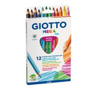 Giotto Gio Mega-Tri Astuccio 12 Maxi Pastelloni Colorati, Multicolore, 12