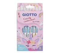 Giotto Candy Collection 8 pennarelli Colori Glitter Assortiti, Glitterati, Punta fine, F428500