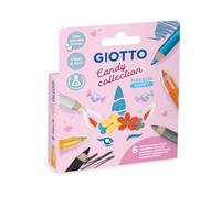 Giotto Make up Candy Collection Matite cosmetiche Happy 6 pz, Colore Nero, Argento, Bianco, Giallo, Arancione, 1 x Azzurro, F476700