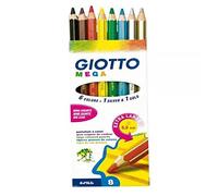 Mega pastelli colorati - lunghezza 18cm e D mina 5,5mmGiotto - Astuccio 8 pastelli colorati