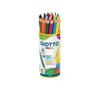 GIOTTO Mega - Astuccio Da 24 Matite A Pastello Colorate, 24x33 cm, Colori Intensi