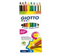 Mega pastelli colorati - lunghezza 18cm e D mina 5,5mmGiotto - Astuccio 8 pastelli colorati
