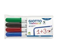 Giotto - Robercolor, Confezione da 4 pennarelli per lavagna bianca (M)