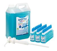 Giotto- Schoolpack Colla Blue 24x40g + Tanica 5Kg con dosatore liquida, Colore B