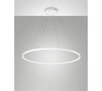 GIOTTO SOSPENSIONE BIANCA D.100CM A LED 4000K - 60W - 6700 lm DIMMERABILE C/ACC. SMART