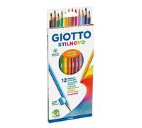 Pastelli colorati Stilnovo - Lunghezza 18cm e mina 3,3mm - Giotto - astuccio 12 colori