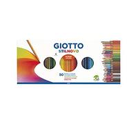 GIOTTO Stilnovo - Astuccio da 50 Matite a Pastello Colorate + 1 Temperamatite, 3.3mm, Colori Intensi