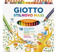 Giotto stilnovo maxi - pastelli colorati triangolari - astuccio 18 pz