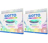 Giotto Turbo Advanced - Astuccio Da 18 Pennarelli A Punta Fine, 2.8 mm, Super Lavabili (Confezione da 2)