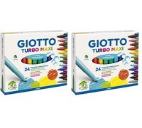 Giotto Turbo Maxi Astuccio Da 24 Pennarelli A Punta Larga 5 mm Super Lavabili