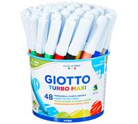 GIOTTO Turbo Maxi Barattolo Set 12X4 Pennarelli A Punta Larga 5 mm Super