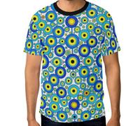 Giovane Adulto Moda Top Antirughe, Evil Eye Blu, M