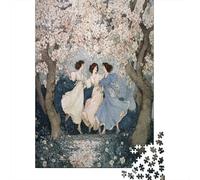 Giovane bellezza tra fiori e alberiPuzzle 1000 Pezzi Per Adulti, Giochi EduGattoivi38x26cm/1000pcs