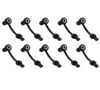Giovane lupo 10x 3.5mm Audio Jack Socket 3 poli stereo jack jack connettore stereo saldatore pannello nero con dado (con spina impermeabile)