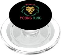 Giovane re africano Lion Boy Black History Month Ragazzi africani PopSockets PopGrip per MagSafe