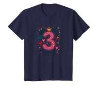 Giovane Selvaggio e Tre Festa di Compleanno Maglietta, Bambini, Navy, 12 Anni