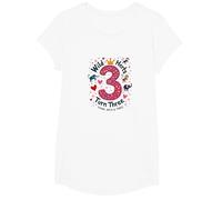 Giovane Selvaggio e Tre Festa di Compleanno Maglietta, Ragazze, Bianco, XS