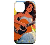 Giovane signora che suona la chitarra nel prato Custodia per iPhone 12 mini