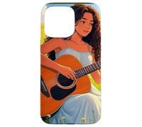 Giovane signora che suona la chitarra nel prato Custodia per iPhone 15 Pro Max