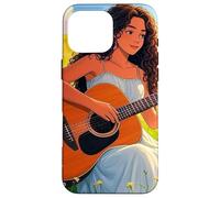 Giovane signora che suona la chitarra nel prato Custodia per iPhone 16 Pro Max