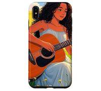 Giovane signora che suona la chitarra nel prato Custodia per iPhone XS Max