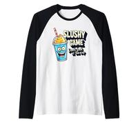 Giovane Silly Gioco Casual Grafica Non Guardare Slushy Cup Maglia con Maniche Raglan
