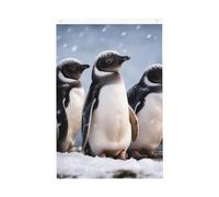 Giovani pinguini con neve, bandiera da giardino di benvenuto, 0,6 x 0,9 m, double face, non sbiadisce, bandiere per casa, cortile, cortile, cortile, prato, decorazione esterna