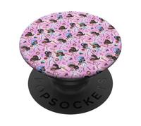 Giovani Ragazze Nere Baseball Loves PLayers Coquette Rosa PopSockets PopGrip Adesivo