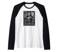 Giovanna d'Arco I Am Not Afraid I Was Born for This Woodcut Blk Maglia con Maniche Raglan