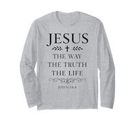 Giovanni 14:6 Gesù La Via verità Vita Bibbia Versetto Scrittura Dio Maglia a Manica