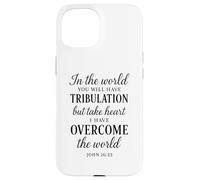 Giovanni 16:33 Ho superato la Bibbia Versi Scritture del mondo Custodia per iPhone 15