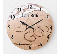Giovanni 3:16 Dio Rotondo Quarzo Orologi Da Appendere Senza Ticchettio Orologio Muro Silenzioso Orologio Da Parete Per Scuola Casa Bar 25Cm