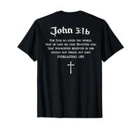 Giovanni 3:16 Versetto della Bibbia Cristiana WWJD Religious Back Design Maglietta