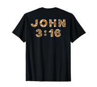 Giovanni 3:16 Versetto della Bibbia Cristiana WWJD Religious Back Design Maglietta