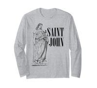 Giovanni Apostolo Amato San Cattolico Vintage Art Maglia a Manica