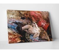 Giovanni Boldini Nudo di Donna con Calze Nere Stampa su Tela Vernice Pennellate