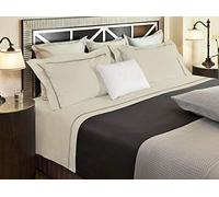 Giovanni Dolcinotti | Dream Collection | Set Lenzuolo sopra + Federa - Singolo - Beige - Raso Luxury 300 TC, Made in Italy