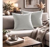 Giovanni Dolcinotti MADE IN ITALY Set 2 Federe Cuscini Divano - 50x50 - Velluto - Perla - Copricuscini Decorativi per Divano Soggiorno Camera da Letto - Cerniera Zip - Modello Monroe