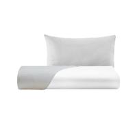 Giovanni Dolcinotti | Parure Copripiumino Singolo Doubleface - 1 Federa - Perla/Bianco - 100% Percalle di Cotone - Made in Italy - Modello Boston
