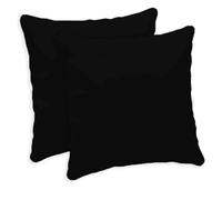 Giovanni Dolcinotti | Set 2 Federe Cuscini Divano 40x40 - Copricuscini Decorativi - 100% Cotone - Fodere con Cerniera Nascosta - Nero - Modello Atlanta