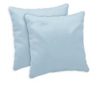 Giovanni Dolcinotti | Set 2 Federe Cuscini Divano 40x40 - Copricuscini Decorativi - 100% Cotone - Fodere con Cerniera - Cielo - Modello Atlanta