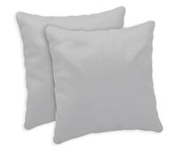 Giovanni Dolcinotti | Set 2 Federe Cuscini Divano 40x40 - Copricuscini Decorativi - 100% Cotone - Fodere con Cerniera Nascosta - Grigio Perla - Modello Atlanta