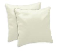 Giovanni Dolcinotti | Set 2 Federe Cuscini Divano 50x50 - Copricuscini Decorativi - 100% Cotone - Fodere con Cerniera Nascosta - Panna - Modello Atlanta