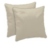 Giovanni Dolcinotti | Set 2 Federe Cuscini Divano 50x50 - Copricuscini Decorativi - 100% Cotone - Fodere con Cerniera Nascosta - Sabbia - Modello Atlanta