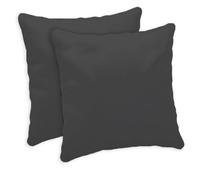Giovanni Dolcinotti | Set 2 Federe Cuscini Divano 50x50 - Copricuscini Decorativi - 100% Cotone - Fodere con Cerniera Nascosta - Grigio Scuro - Modello Atlanta