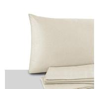 Giovanni Dolcinotti | Set 2 Federe Cuscino Letto Matrimoniale e Singolo 40x70 cm - 100% Cotone - Made in Italy - Colore Sabbia