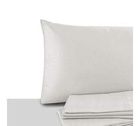 Giovanni Dolcinotti | Set 2 Federe Cuscino Letto Matrimoniale e Singolo 50x80 cm - 100% Cotone - Made in Italy - Colore Perla