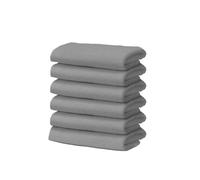 Giovanni Dolcinotti | Set di 6 Asciugamani viso in 100% cotone - 30x30 cm - Extra assorbenti e ad asciugatura rapida - Per Bagno, Spa e Palestra - Grigio - Modello Orlando