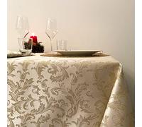 Giovanni Dolcinotti | Tovaglia Rettangolare Natalizia 140x280 cm Jacquard Damascata - 12 Posti - 100% Made in Italy - Colore Oro